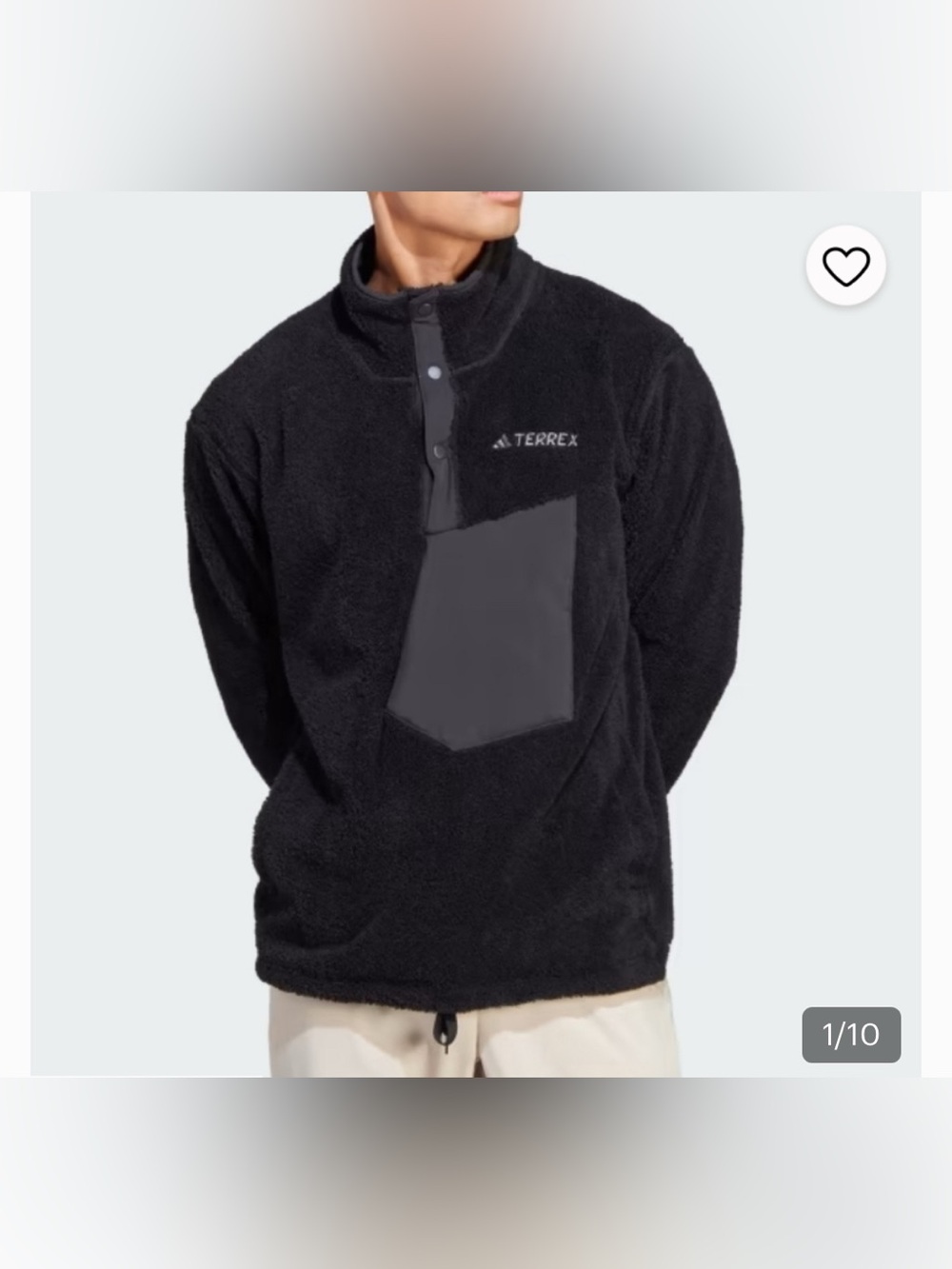 NEW Adidas Terrex XPLORIC High-Pile Fleece Pullover Men M Black Cabincore $140